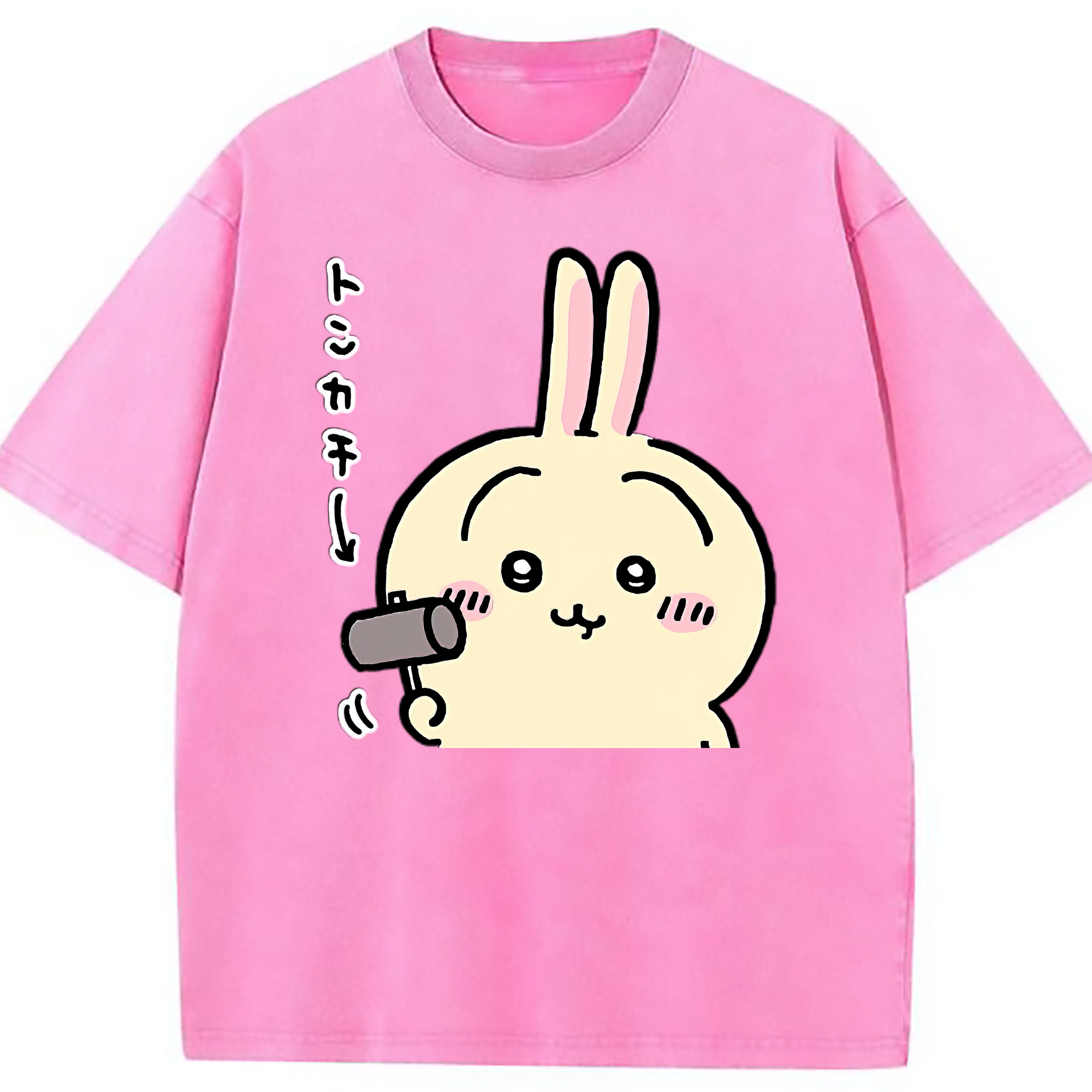 （画像用） ちいかわ うさぎ Chii-kawa usagi 綿100% ヴィンテージ風 半袖Tシャツ（フロントプリント）